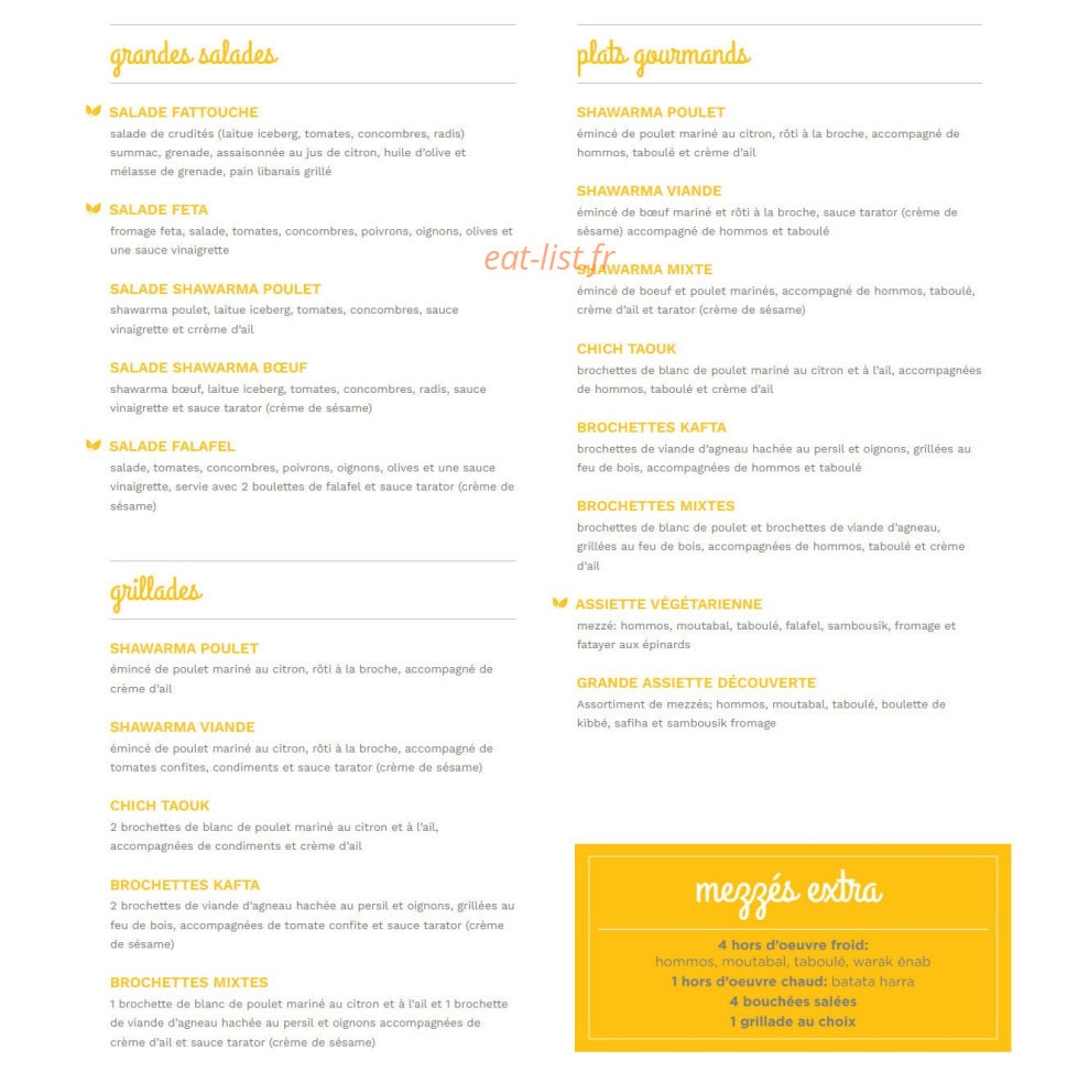 La cantine libanaise — carte page 2