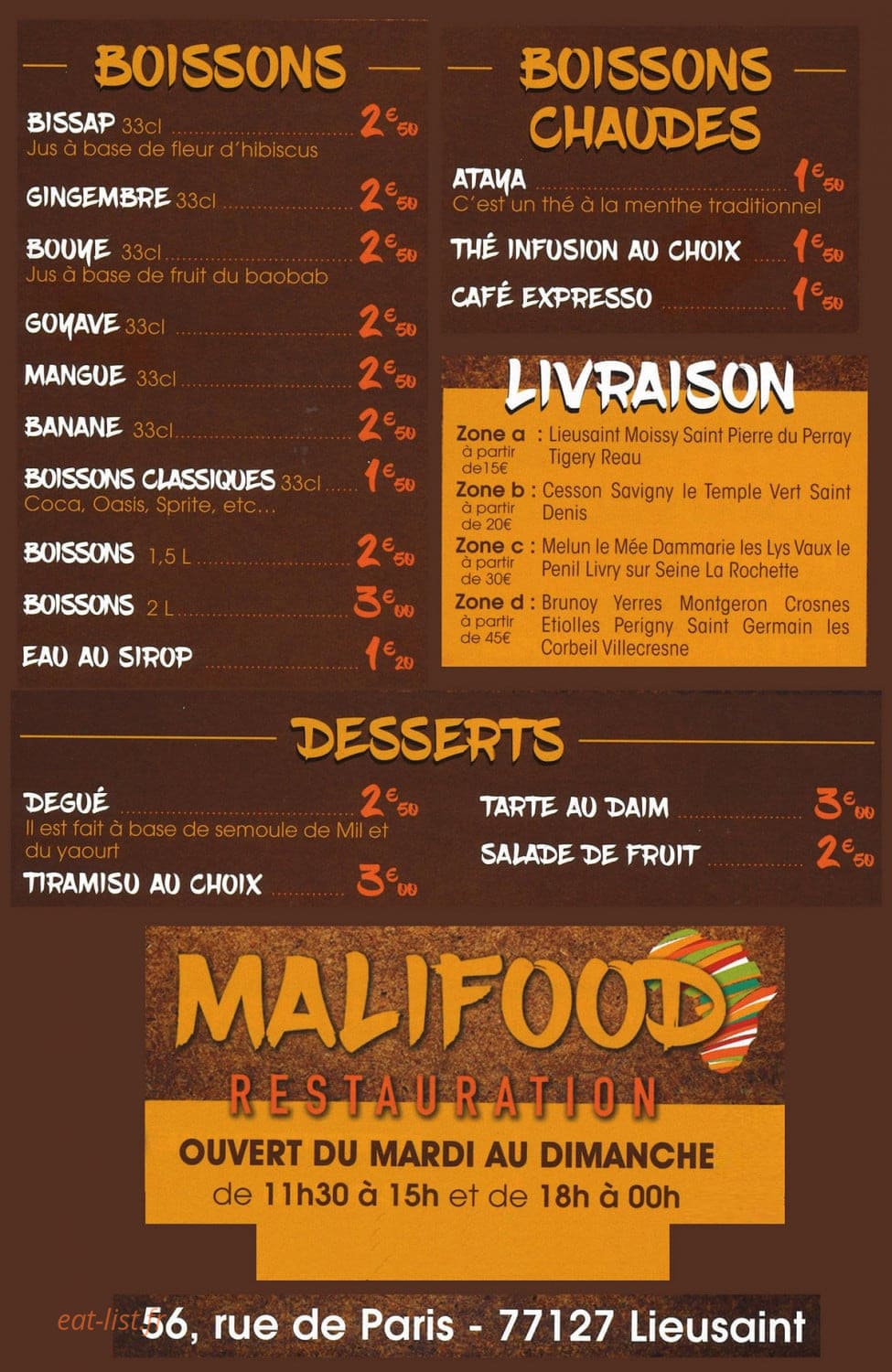 Malifood — carte page 4