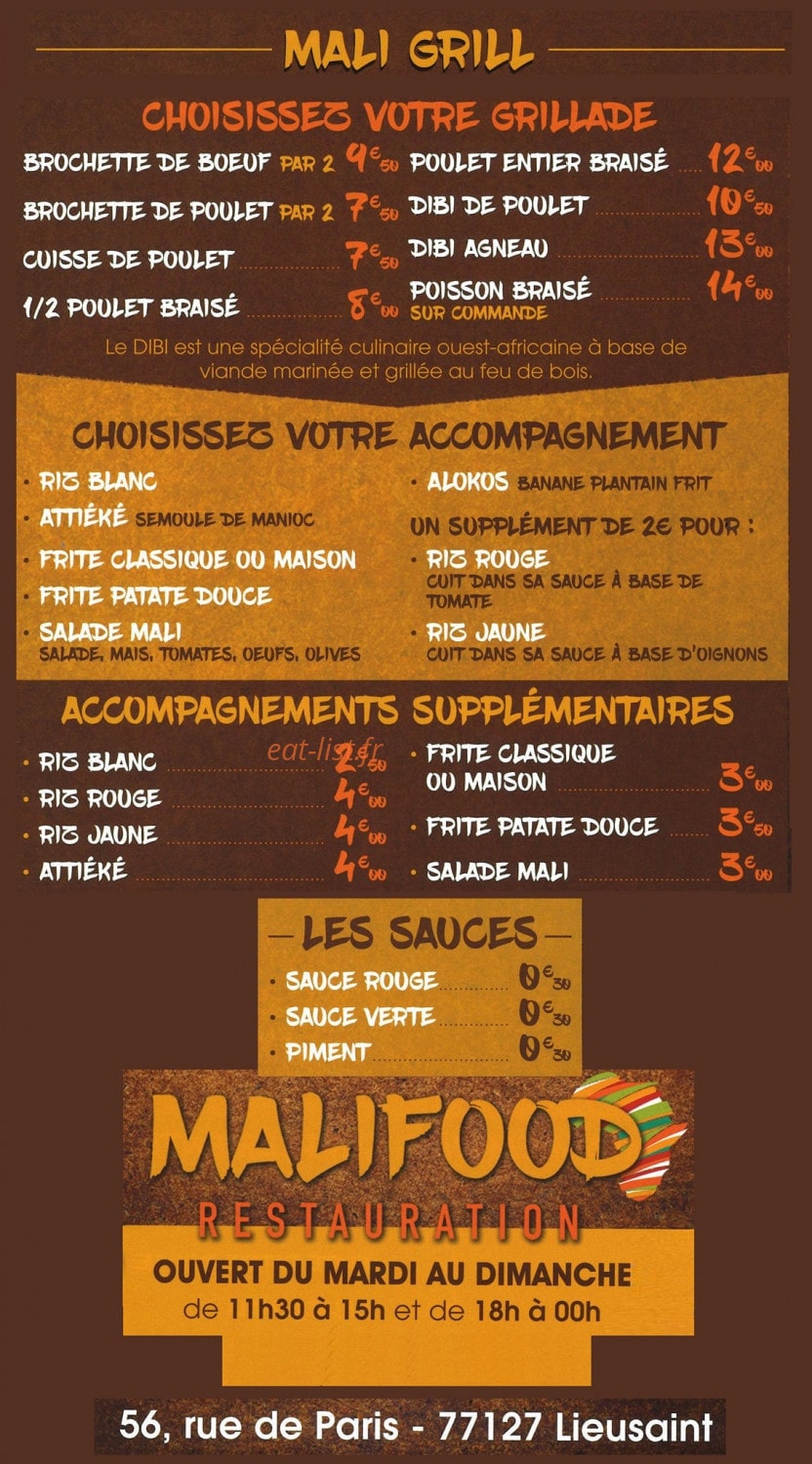 Malifood — carte page 3