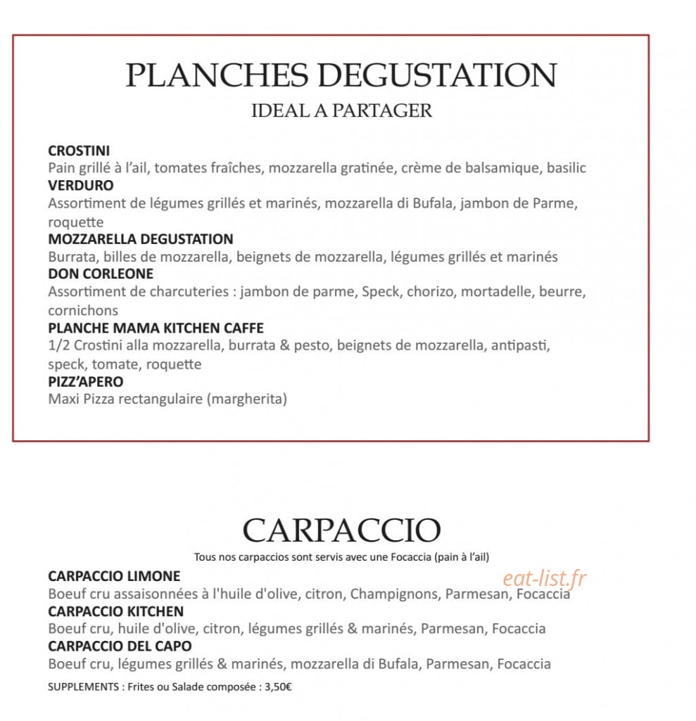 Mama Kitchen — carte page 4