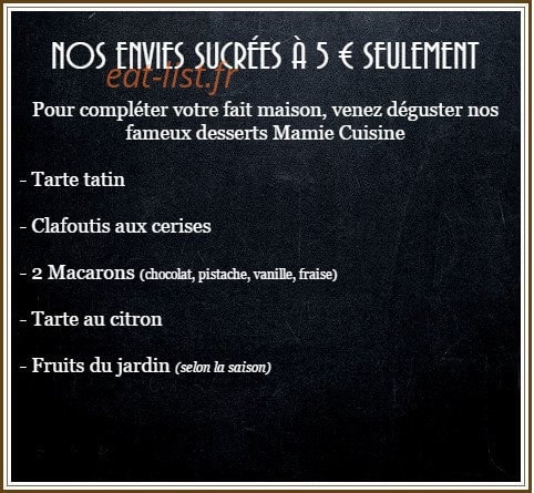 Mamie Cuisine — carte page 2