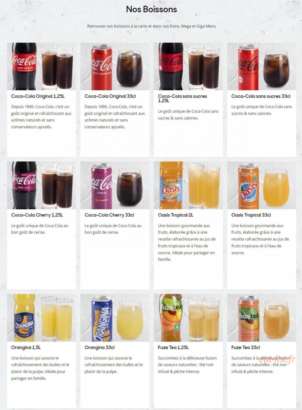 Pizza Hut — carte page 8
