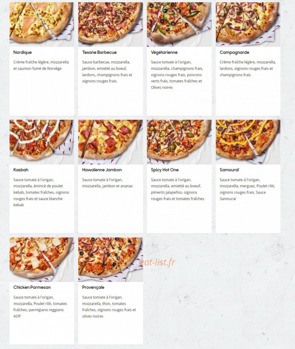 Pizza Hut — carte page 3