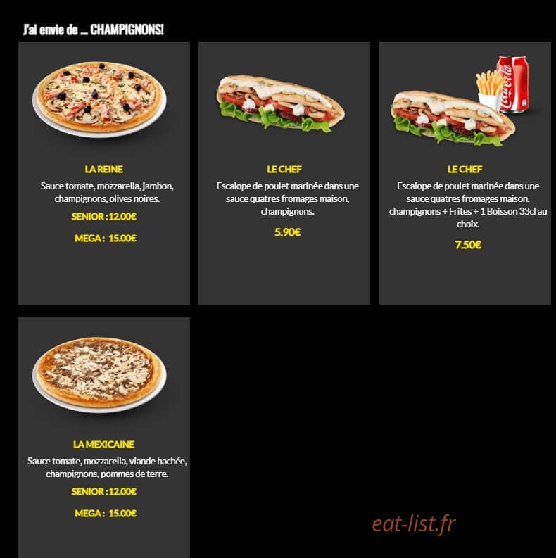 Sos Foods — carte page 1