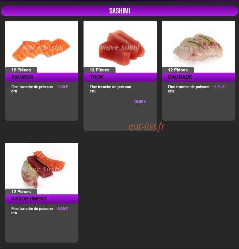 Wave Sushi — carte page 7