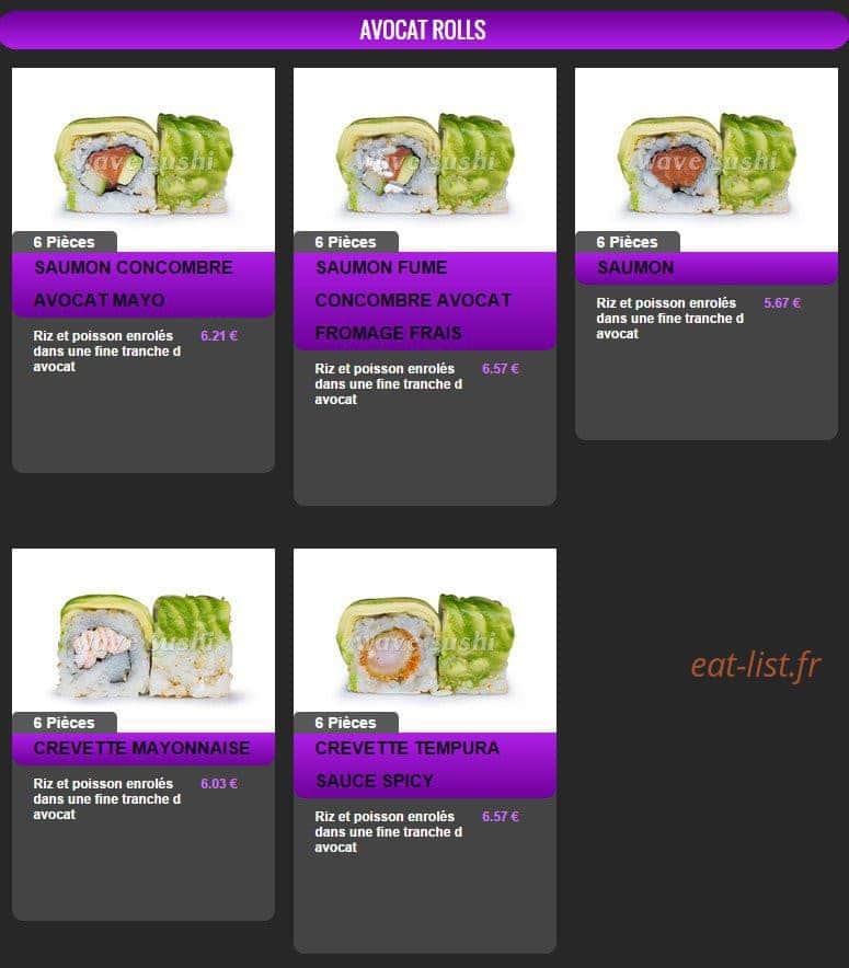 Wave Sushi — carte page 11
