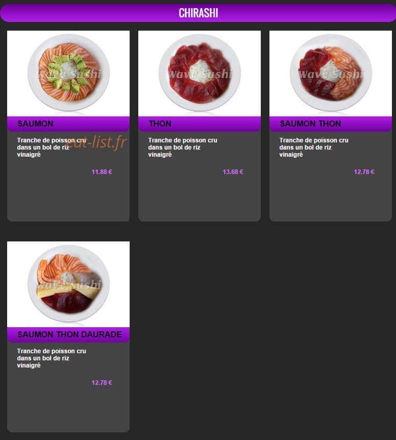 Wave Sushi — carte page 14