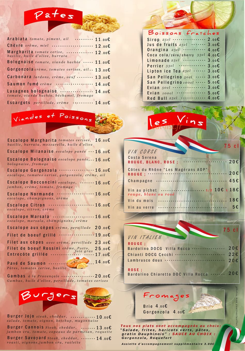 Pizzéria Jojo — carte page 3