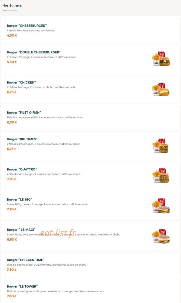 Chicken time's — carte page 4