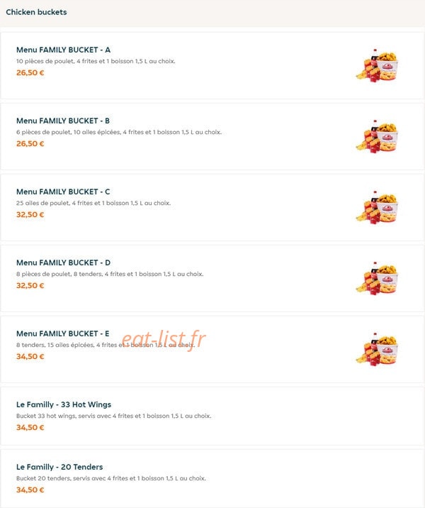 Chicken time's — carte page 1