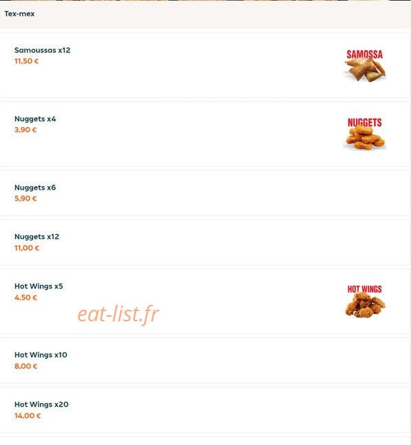 Chicken time's — carte page 10