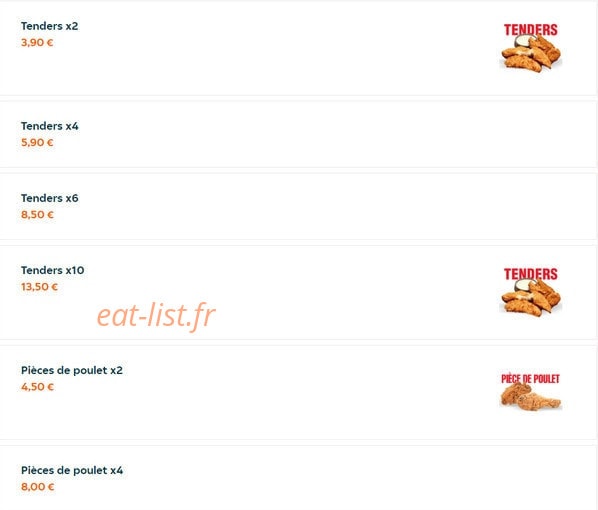 Chicken time's — carte page 11