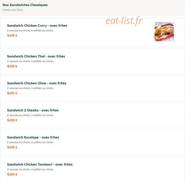 Chicken time's — carte page 7
