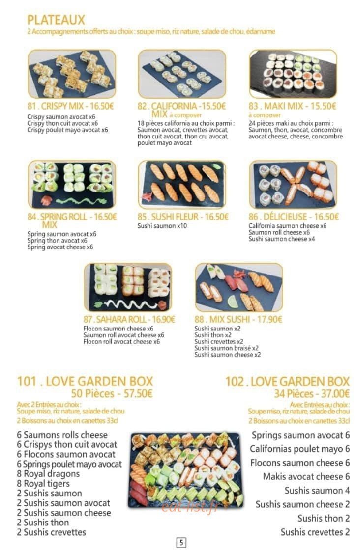 Carte et menu de Crispy sushi & wok à Montereau Faut Yonne — Les plateaux