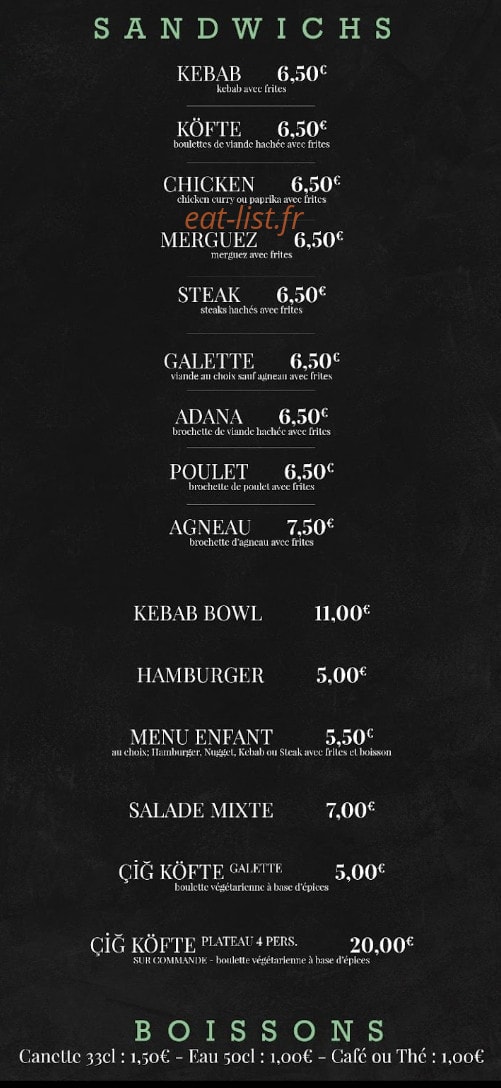 Lokoum kebab — carte page 2
