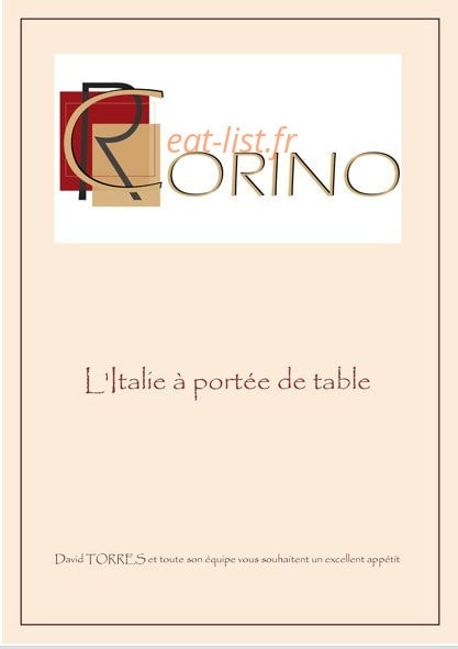 Restaurant Corino — carte page 1