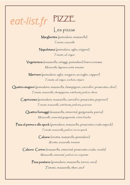 Restaurant Corino — carte page 6