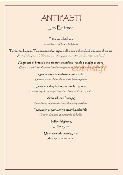 Restaurant Corino — carte page 4