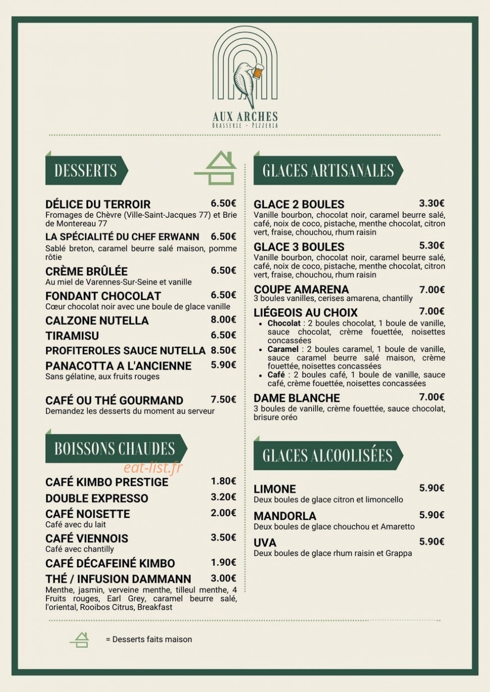 Aux Arches — carte page 3