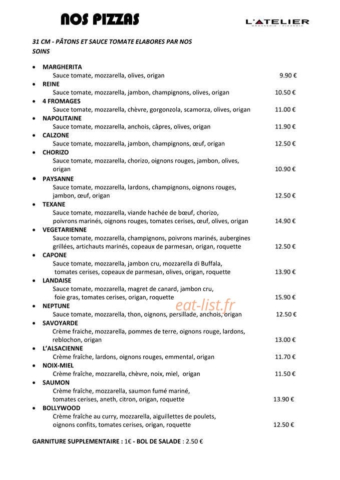 L'Atelier — carte page 1