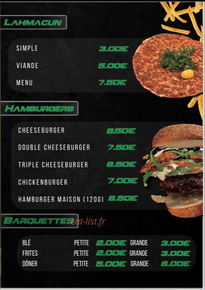 Le V2S Restaurant — carte page 3