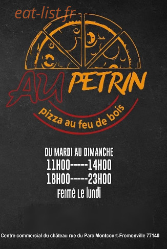 Carte et menu Au pétrin Montcourt-Fromonville