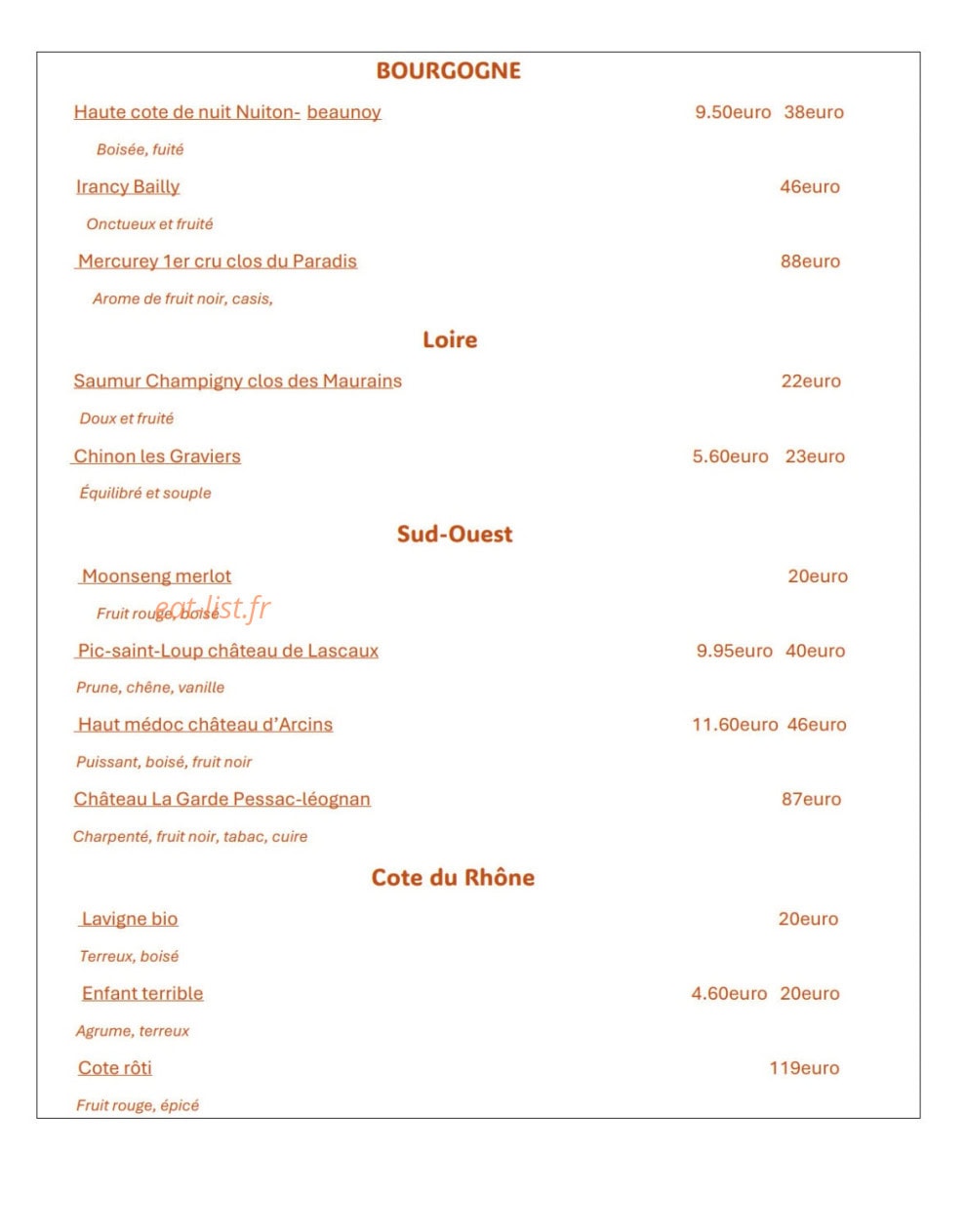 Au Temps Jadis — carte page 9