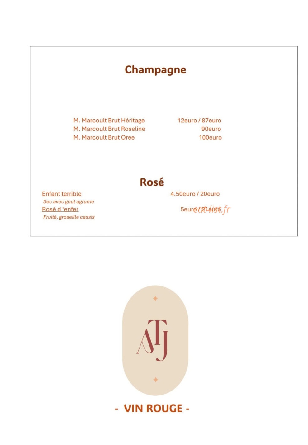 Au Temps Jadis — carte page 8