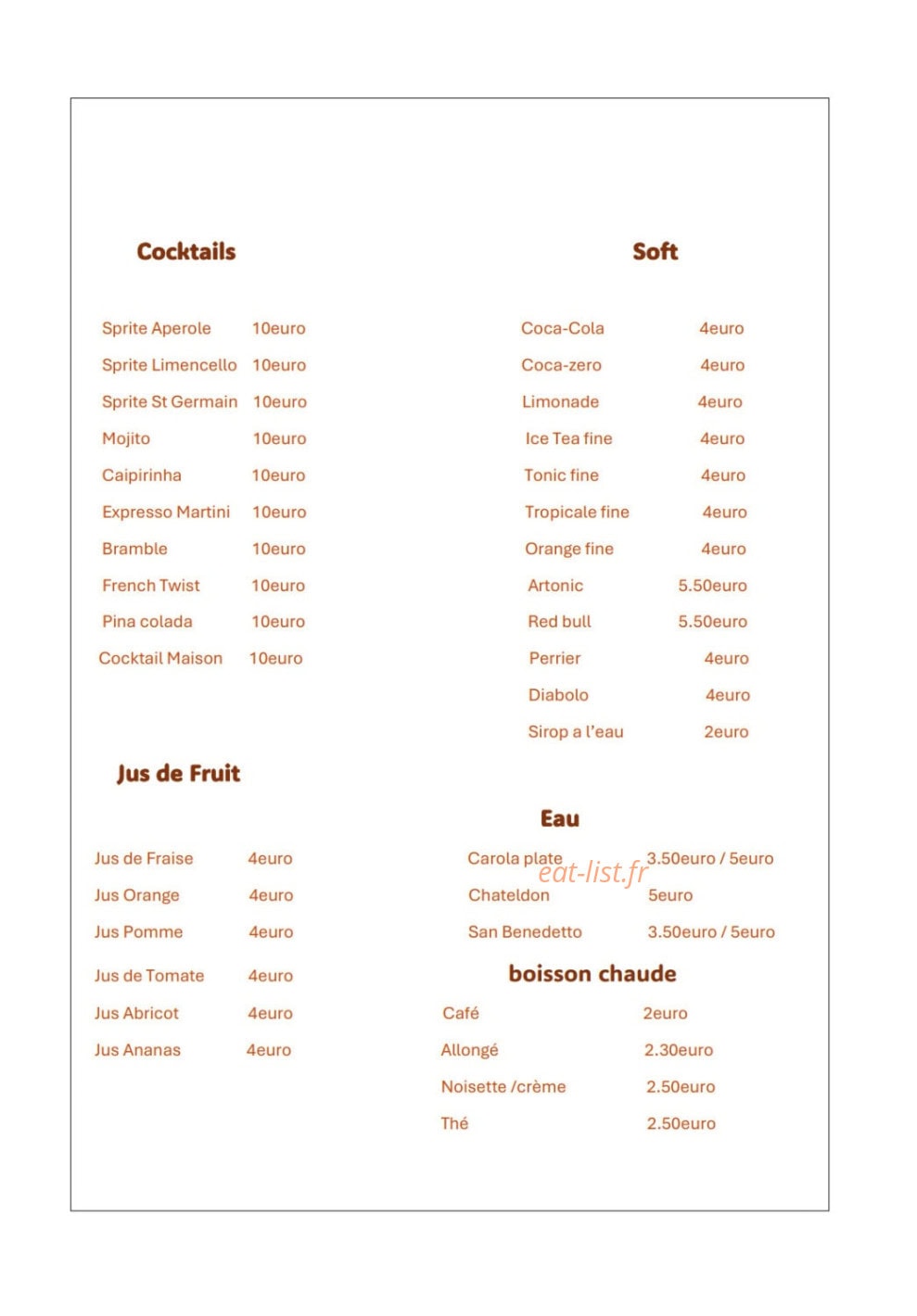 Au Temps Jadis — carte page 5
