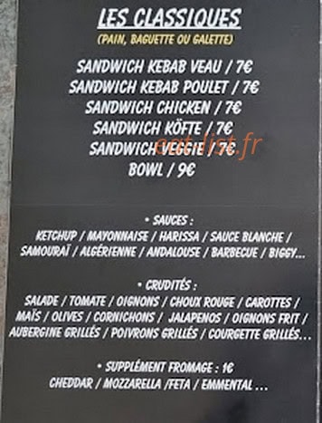 Bay Kebab — carte page 1