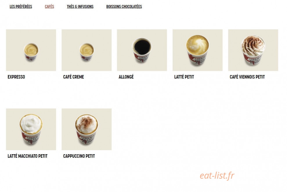 Brioche Dorée — carte page 18