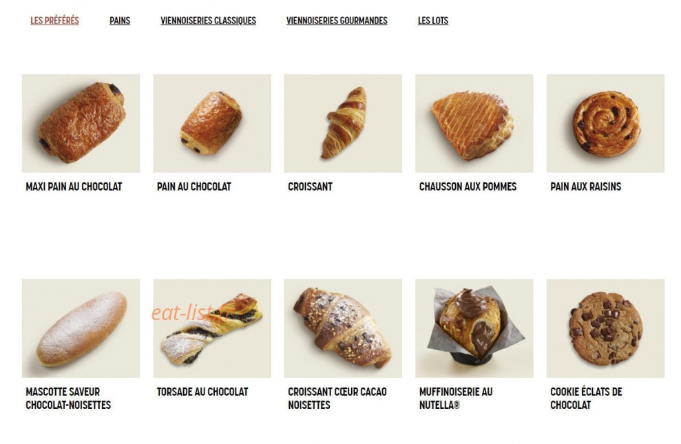 Brioche Dorée — carte page 7