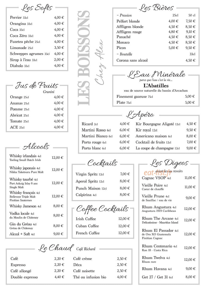 Chez Alex — carte page 5