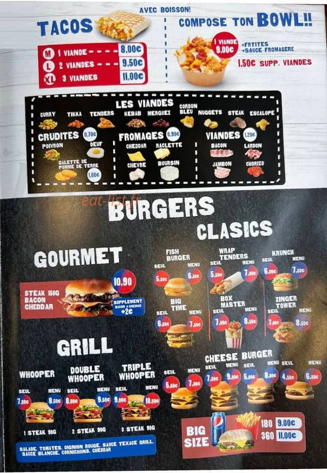 Chicken food — carte page 1
