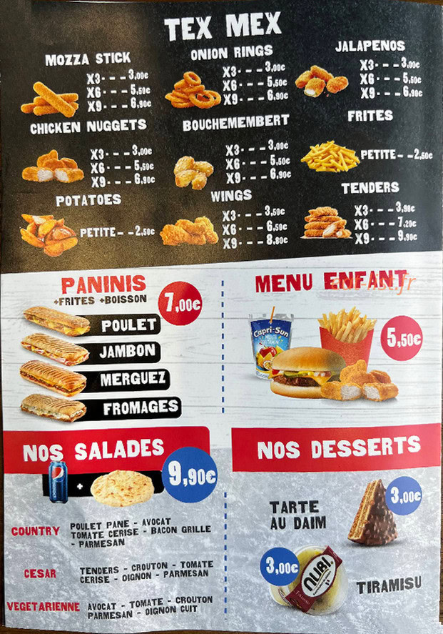 Chicken food — carte page 2