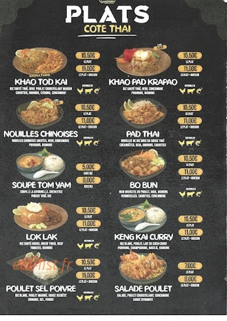 King Of Thai — carte page 3