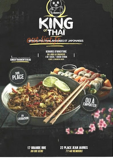 King Of Thai — carte page 1