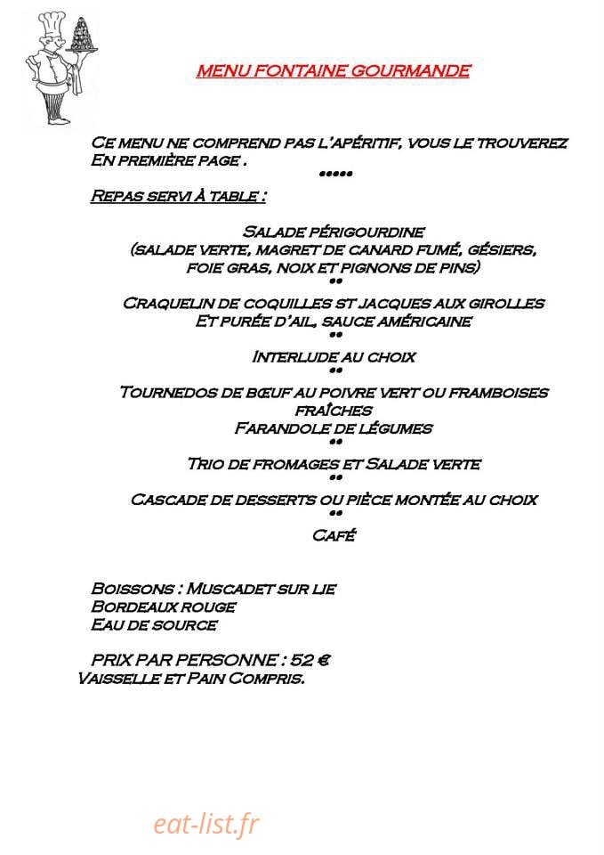 La Fontaine Gourmande — carte page 9