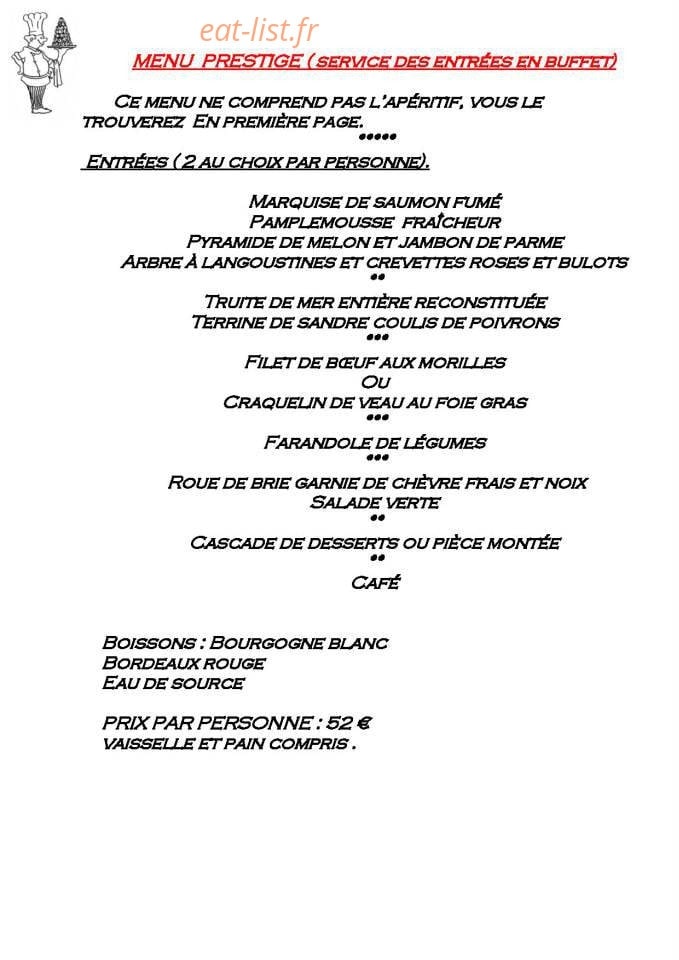 La Fontaine Gourmande — carte page 16