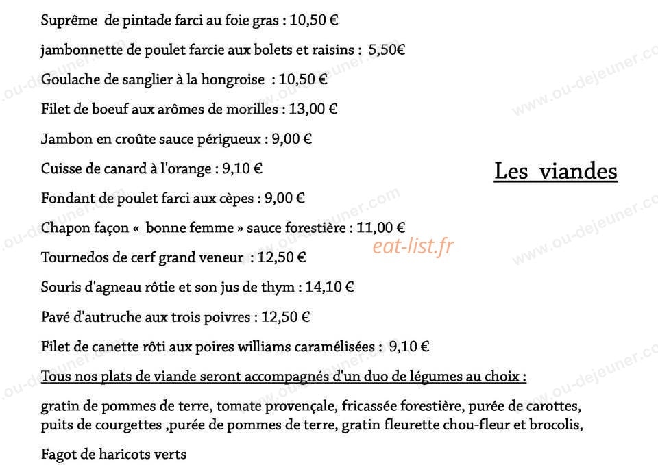 La Fontaine Gourmande — carte page 2