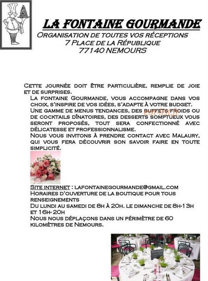 La Fontaine Gourmande — carte page 20