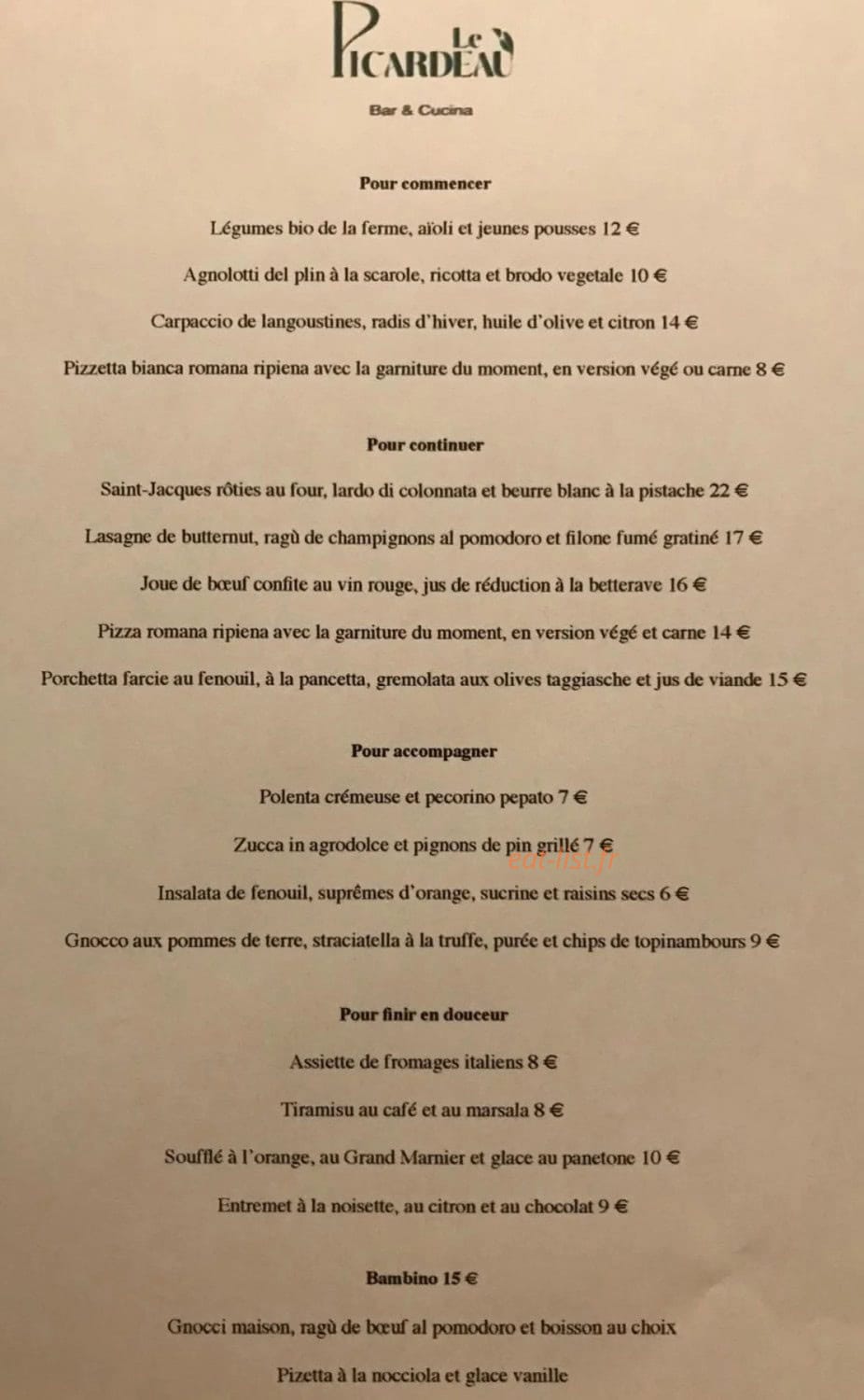Le Picardeau — carte page 1