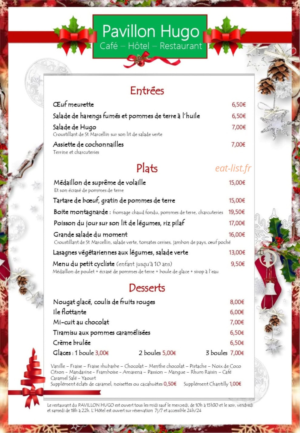 Pavillon Hugo — carte page 1