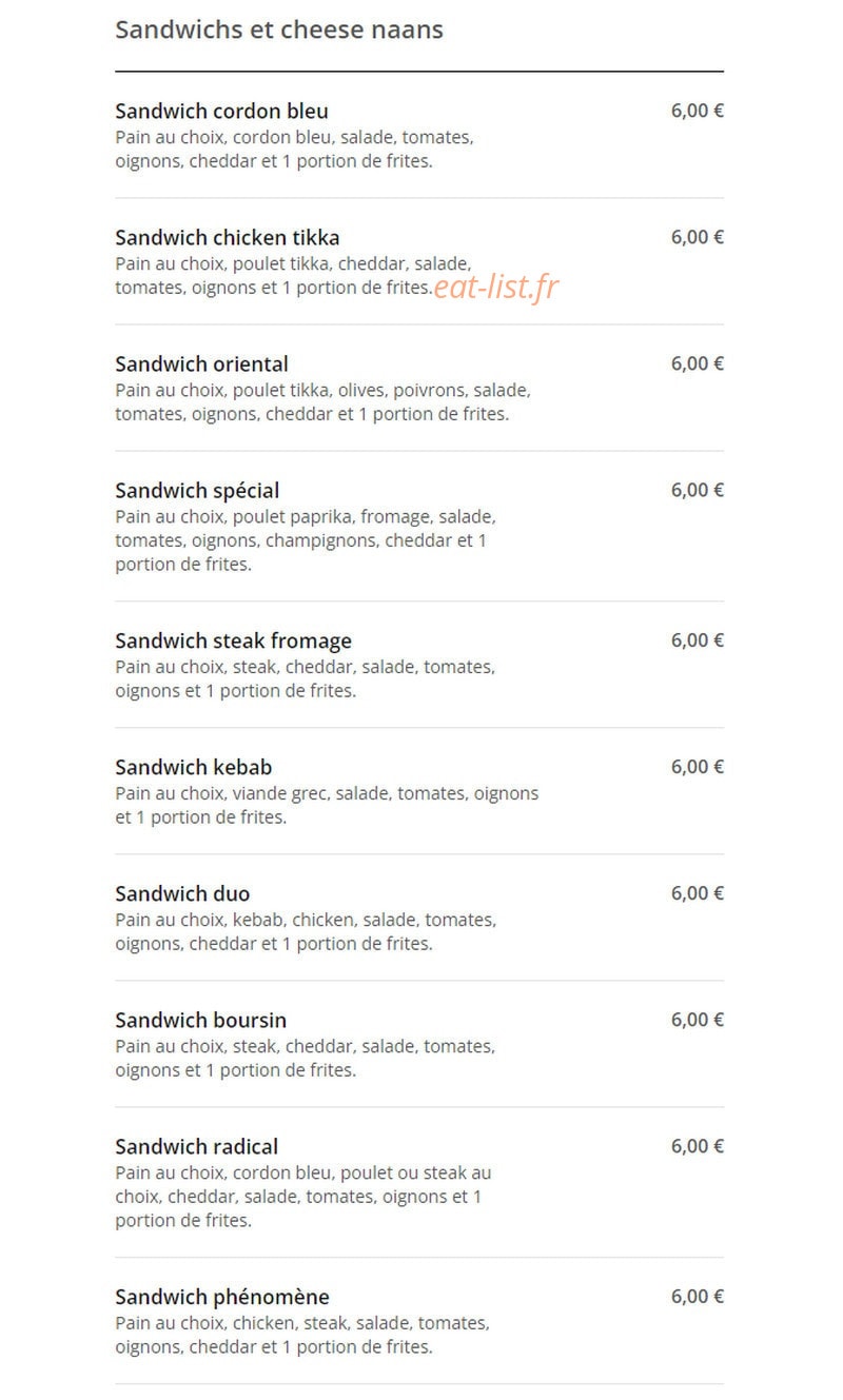 Pizza Express — carte page 8