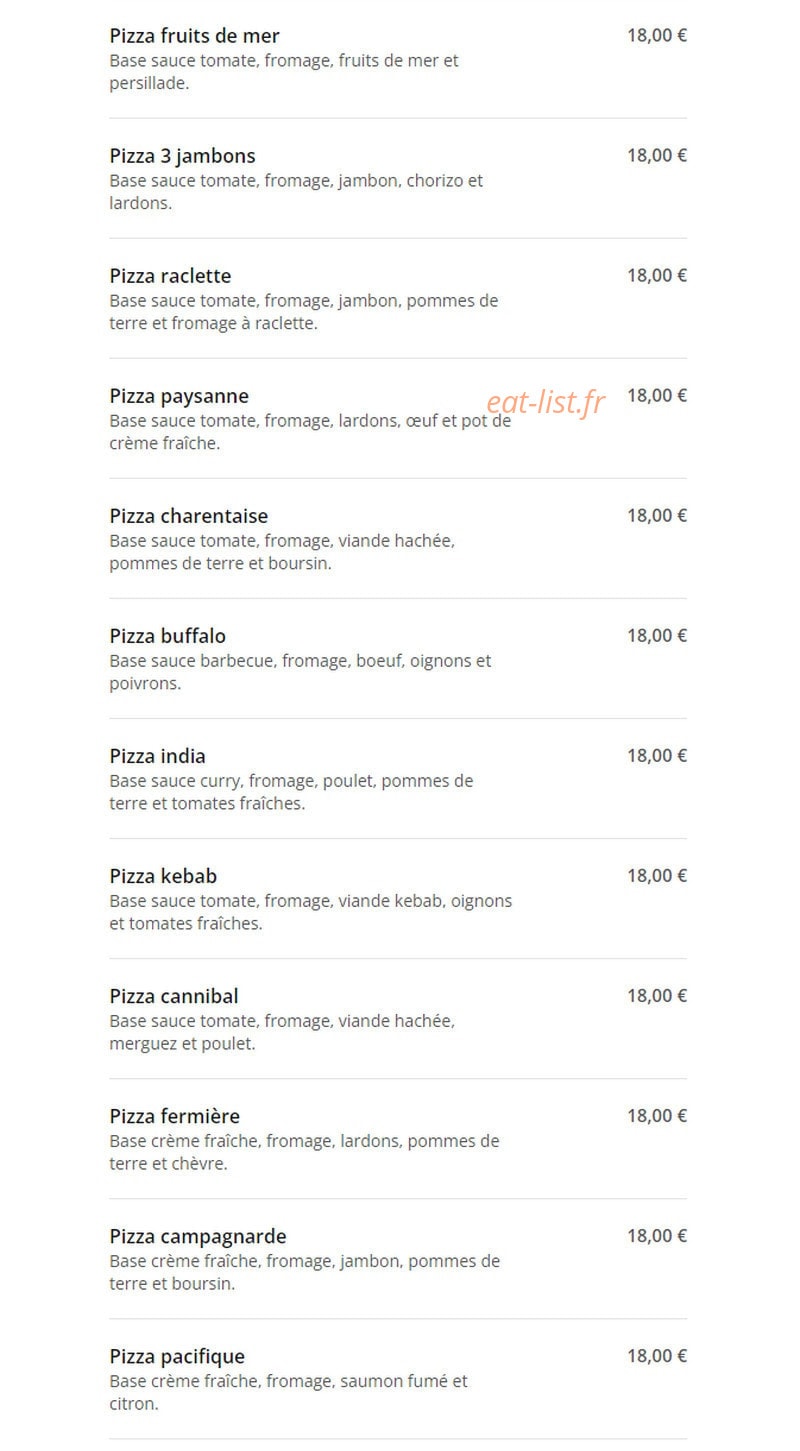 Pizza Express — carte page 5