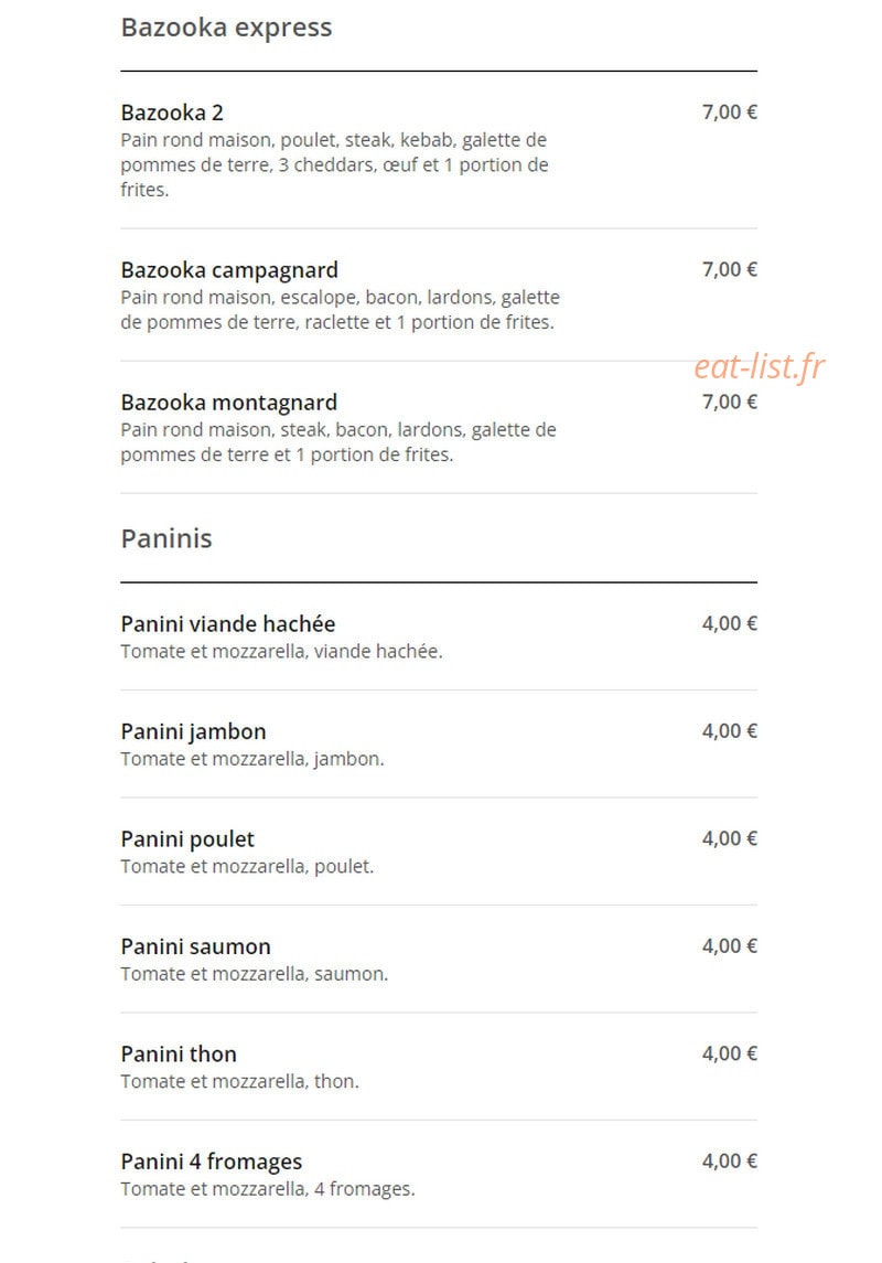 Pizza Express — carte page 9