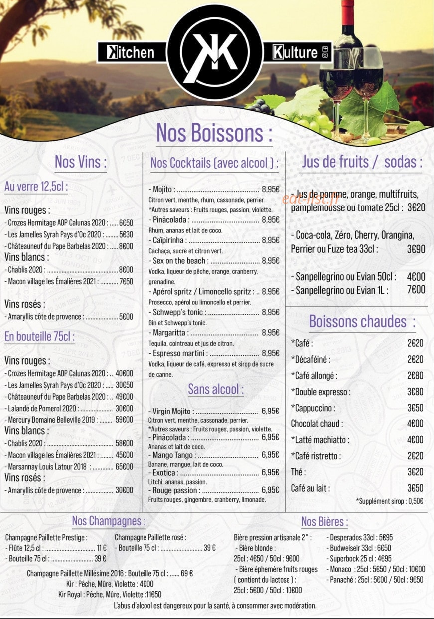 Kitchen Kulture — carte page 6