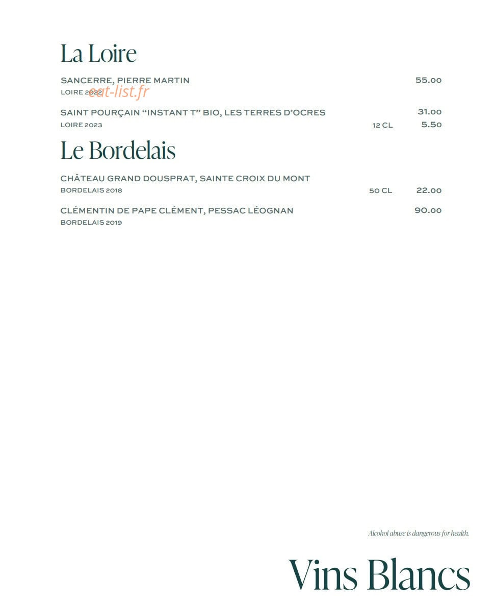 La Table de La Coudraie — carte page 6
