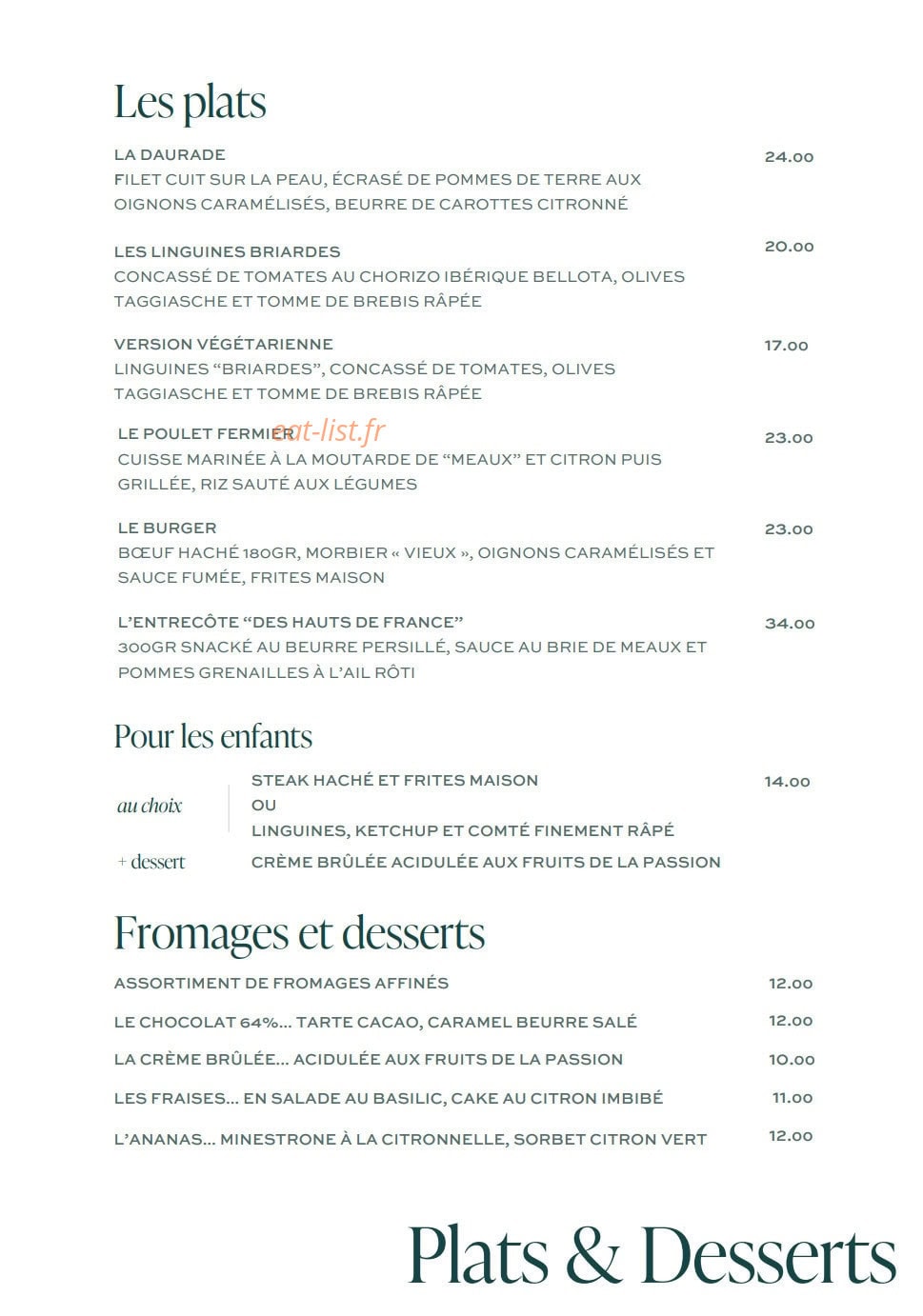 La Table de La Coudraie — carte page 2