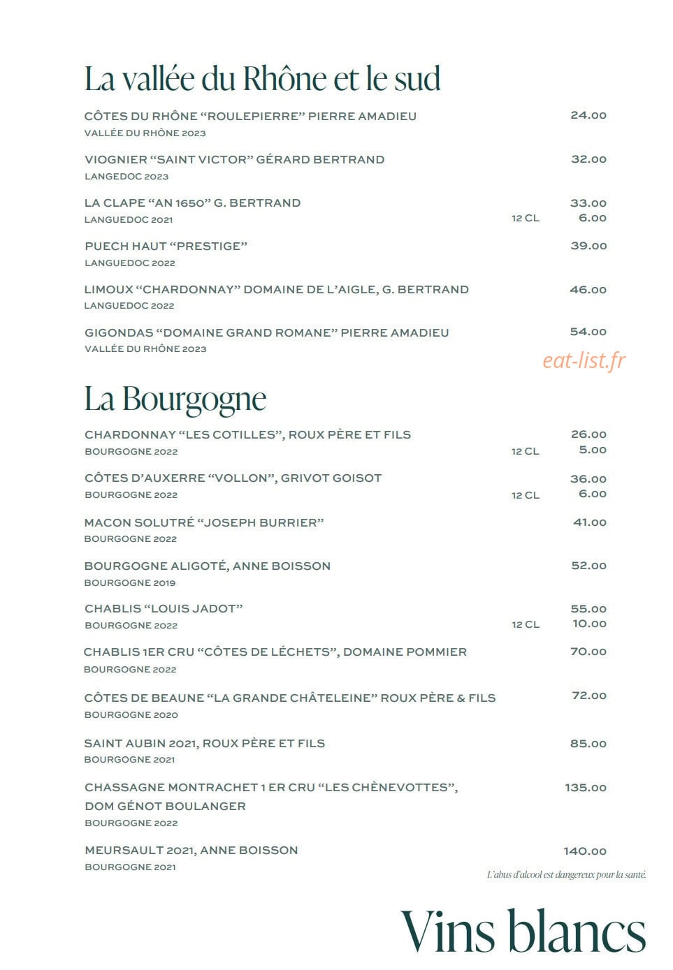 La Table de La Coudraie — carte page 5